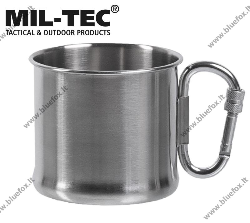 Metalinis puodelis su karabinu 500 ml [03-14602600] - 6.00EUR :  www.bluefox.lt - Turistinė ir specializuota ekipuotė, žvejybos reikmenys,  aktyvus poilsis