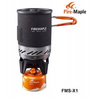 Tūrisma gāzes plīts ar katlu Fire Maple FMS-X1 Melns