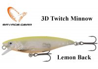 Wobbler Savage Gear 3D Twitch Minnow Lemon Back
