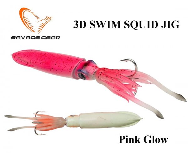 Pilkeris Savage gear 3D Swim Squid Jig Pikn Glow