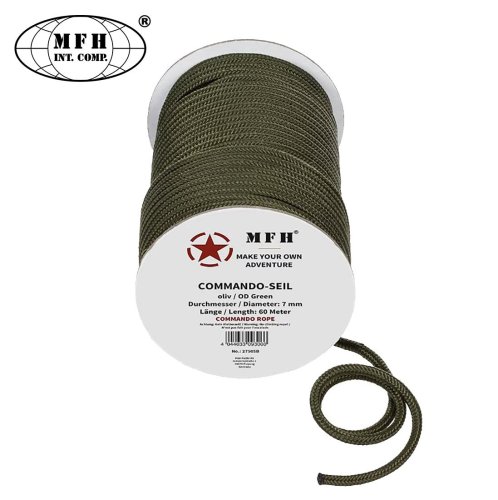 Virvė MFH skersmuo 7 mm x 60 m OD Green