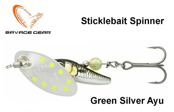Savage Gear Sticklebait Spinner Green Silver Ayu [01-82245] - 7.11EUR :   - Fishing, backpack, outdoors, flashlight, tents, wobblers,  knives, axes, saw, machete, rapala, storm