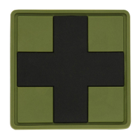 PVC antsiuvas-lipdukas medicininis kryžius, juodas/žalias