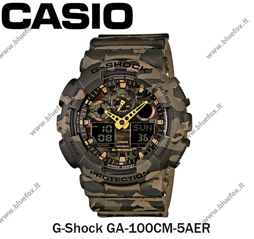 Laikrodis Casio G-Shock GA-100CM-5AER [GA-100CM-5AER] - 129.00EUR :  www.bluefox.lt - Turistinė ir specializuota ekipuotė, žvejybos reikmenys,  aktyvus poilsis