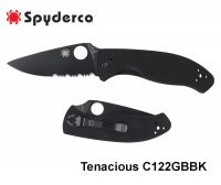 Pocket knife Spyderco 'Tenacious' C122BBPK serrated (black)