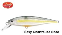 Leurre de pêche Lucky Craft Pointer SP Suspending Jerkbait Sexy Chartreuse Shad