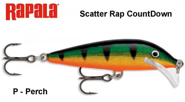 Vobleris Rapala Scatter Rap CountDown Perch