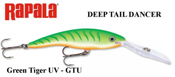 Vobleris Rapala Deep Tail Dancer GTU Green Tiger UV