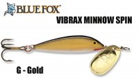 Вращающаяся блесна Blue Fox Minnow Spin Vibrax Gold