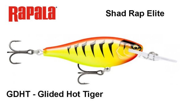 Vobleris Rapala Shad Rap Elite GDHT Glided Hot Tiger