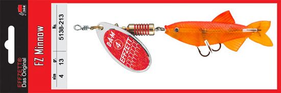 Sukriukė DAM Effzett Spinner Minnow Red Glitter